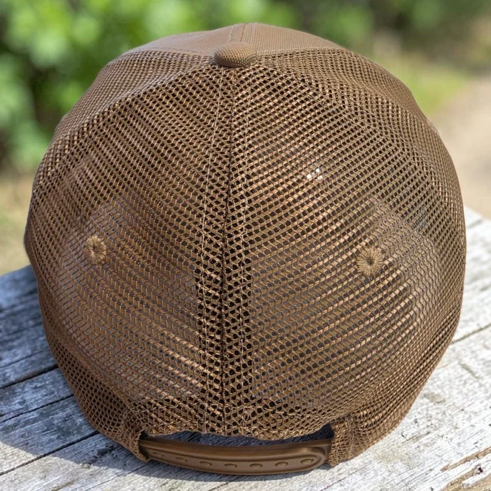 Carhartt Mens Blakes Hard Cider Co‎ Trucker Hat Tan Brown Mesh Snapback Cap